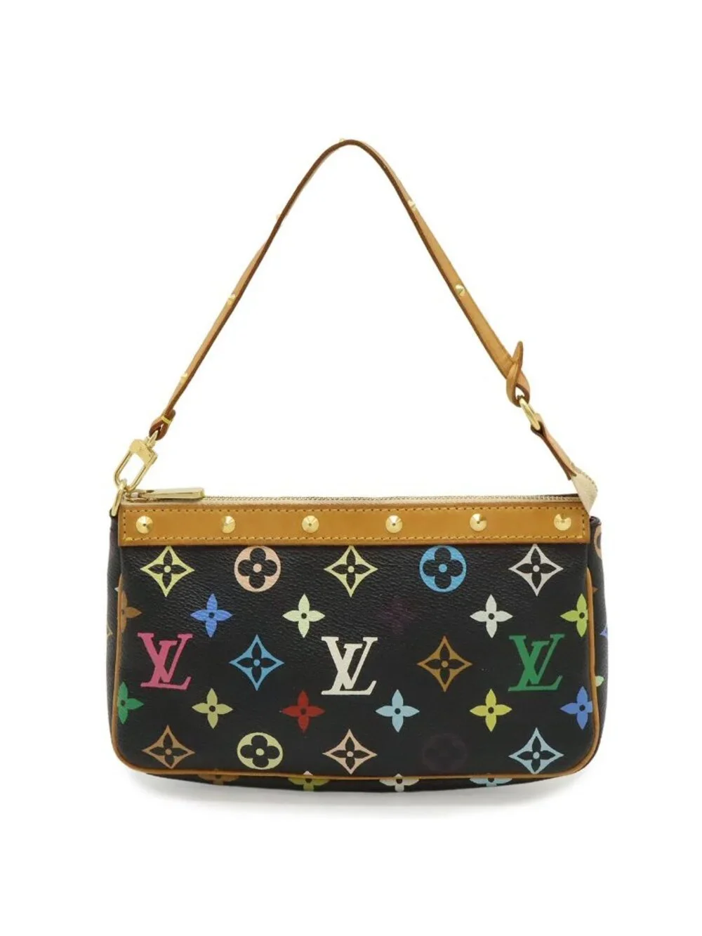 Louis Vuitton Monogram Multicolor Pochette Accessoires Pouch Case Noir Black